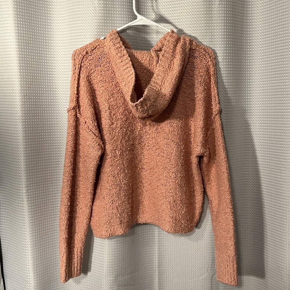 NWT American Eagle Rose Pink,Knit, Hooded, Sweater, Size Small - Picture 3 of 8